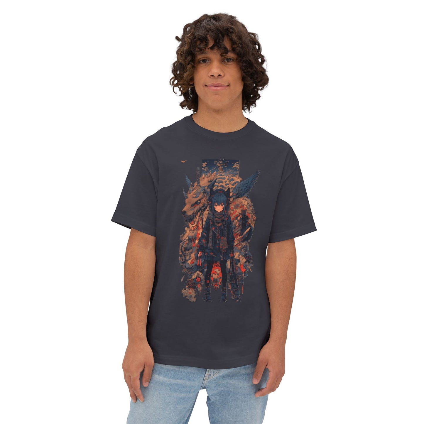 Oversized T-Shirt Dragon Warrior Emblem Tee