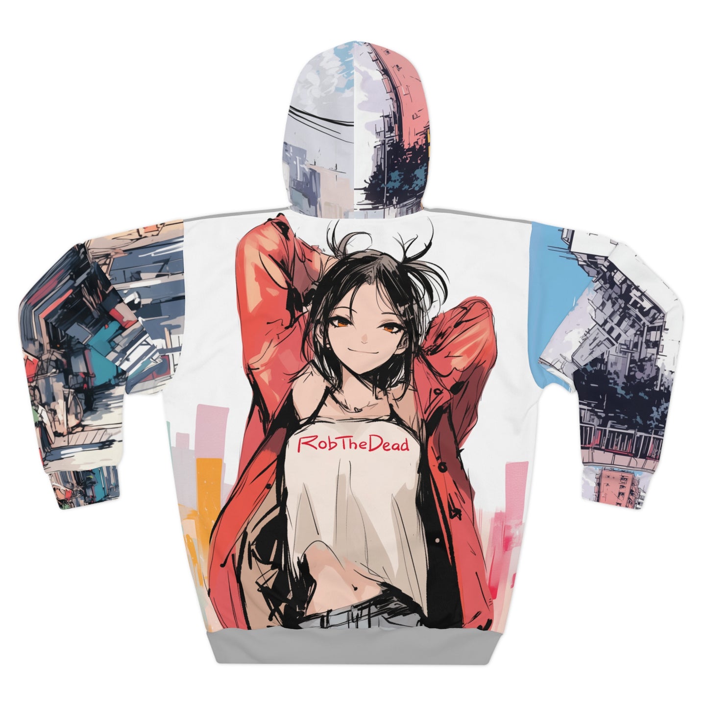 Casual Girl with Cityscape Unisex Hoodie