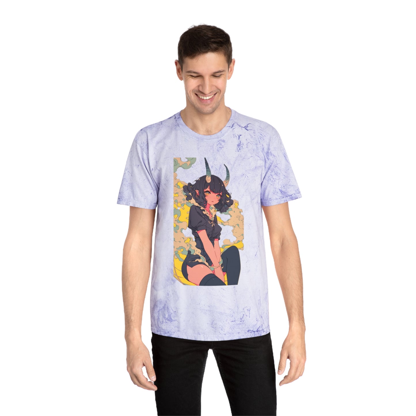 Color Blast T-Shirt with Kawaii Demon Girl Design