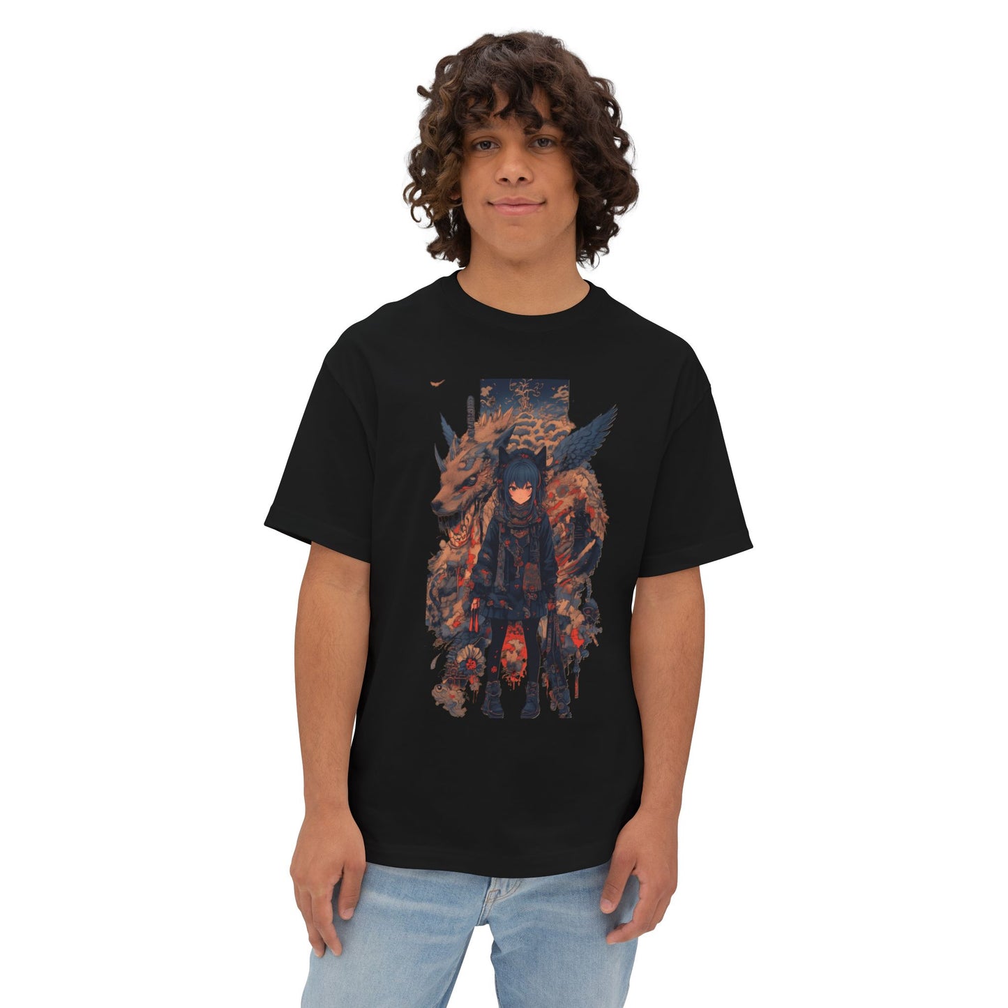 Oversized T-Shirt Dragon Warrior Emblem Tee