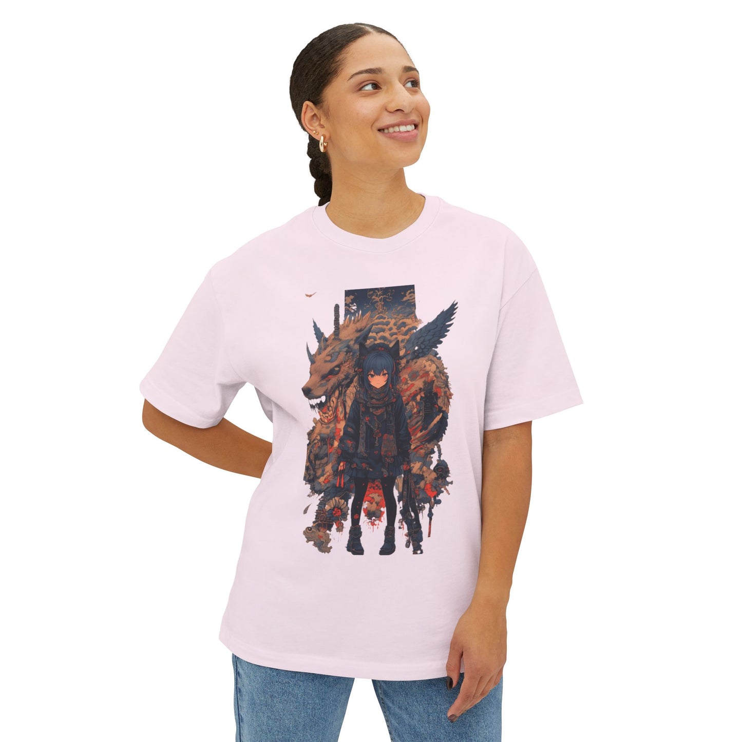 Oversized T-Shirt Dragon Warrior Emblem Tee