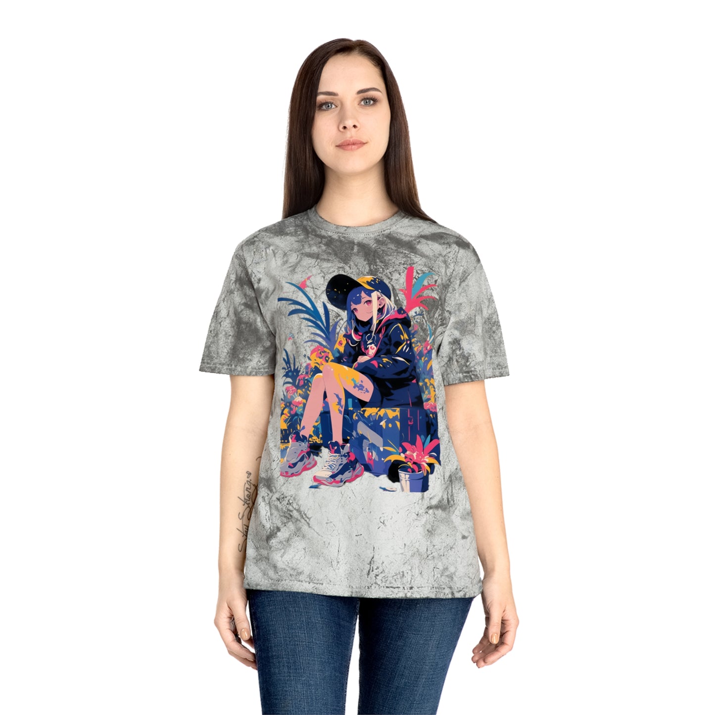 Surrealist Floral Hip Hop Girl T-Shirt