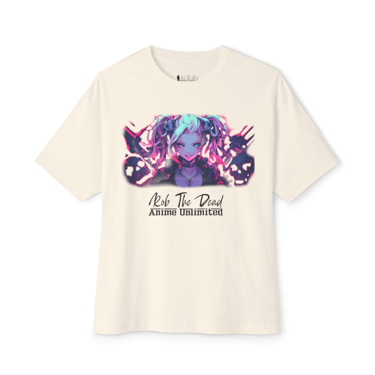 Anime Girl with Skulls Oversized Tee