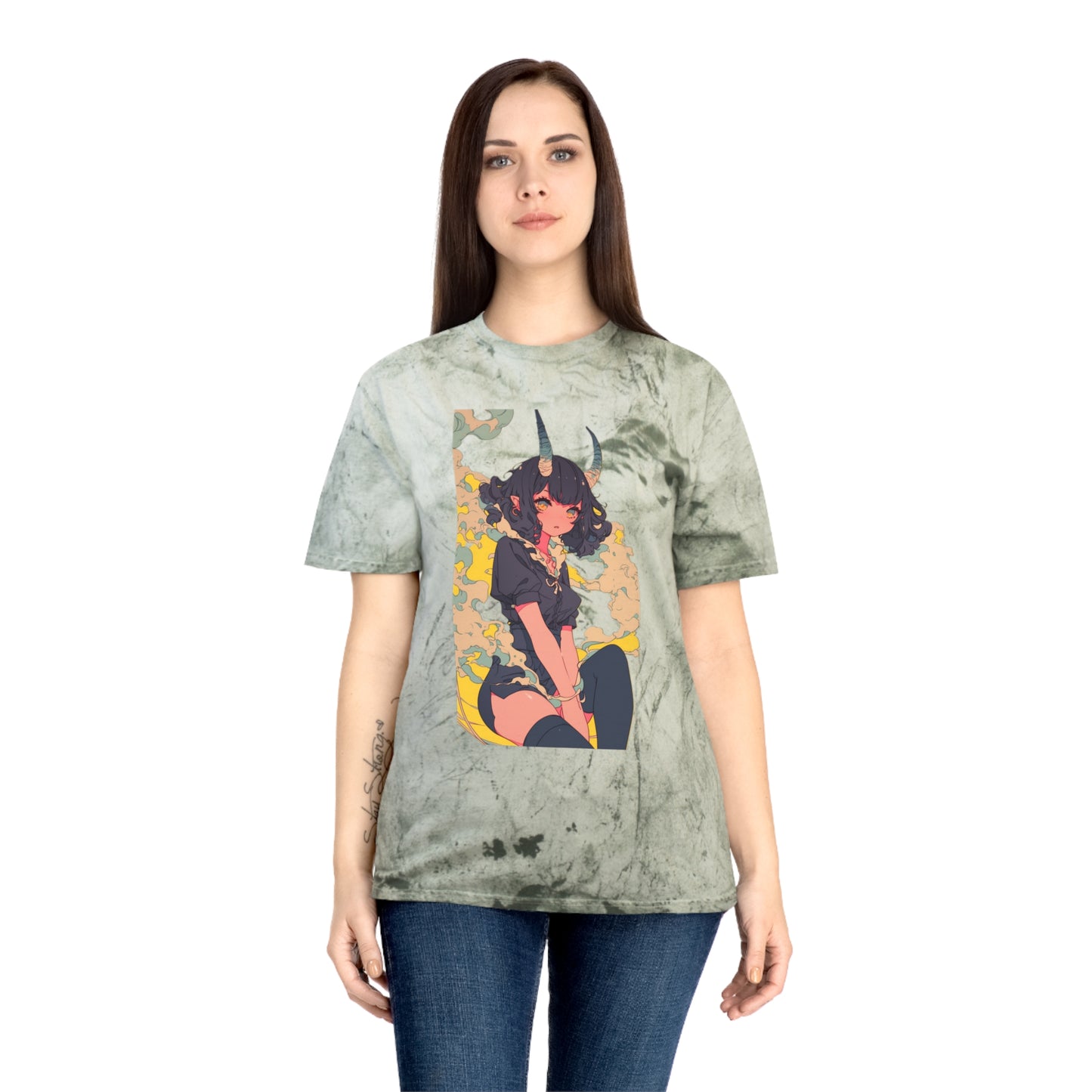 Color Blast T-Shirt with Kawaii Demon Girl Design