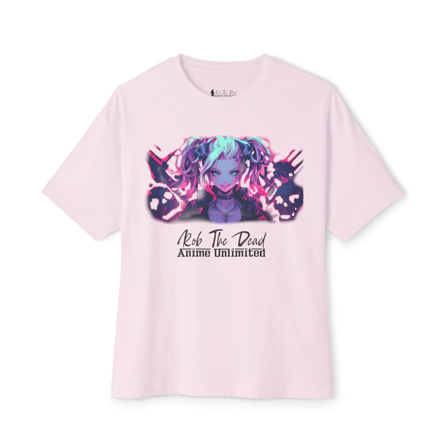 Anime Girl with Skulls Oversized Tee