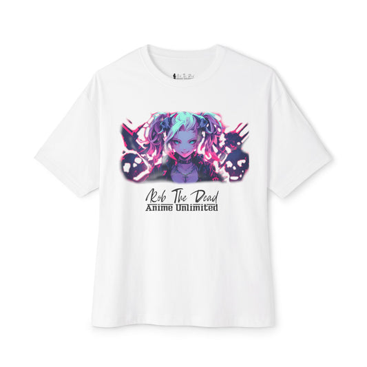 Anime Girl with Skulls Oversized Tee