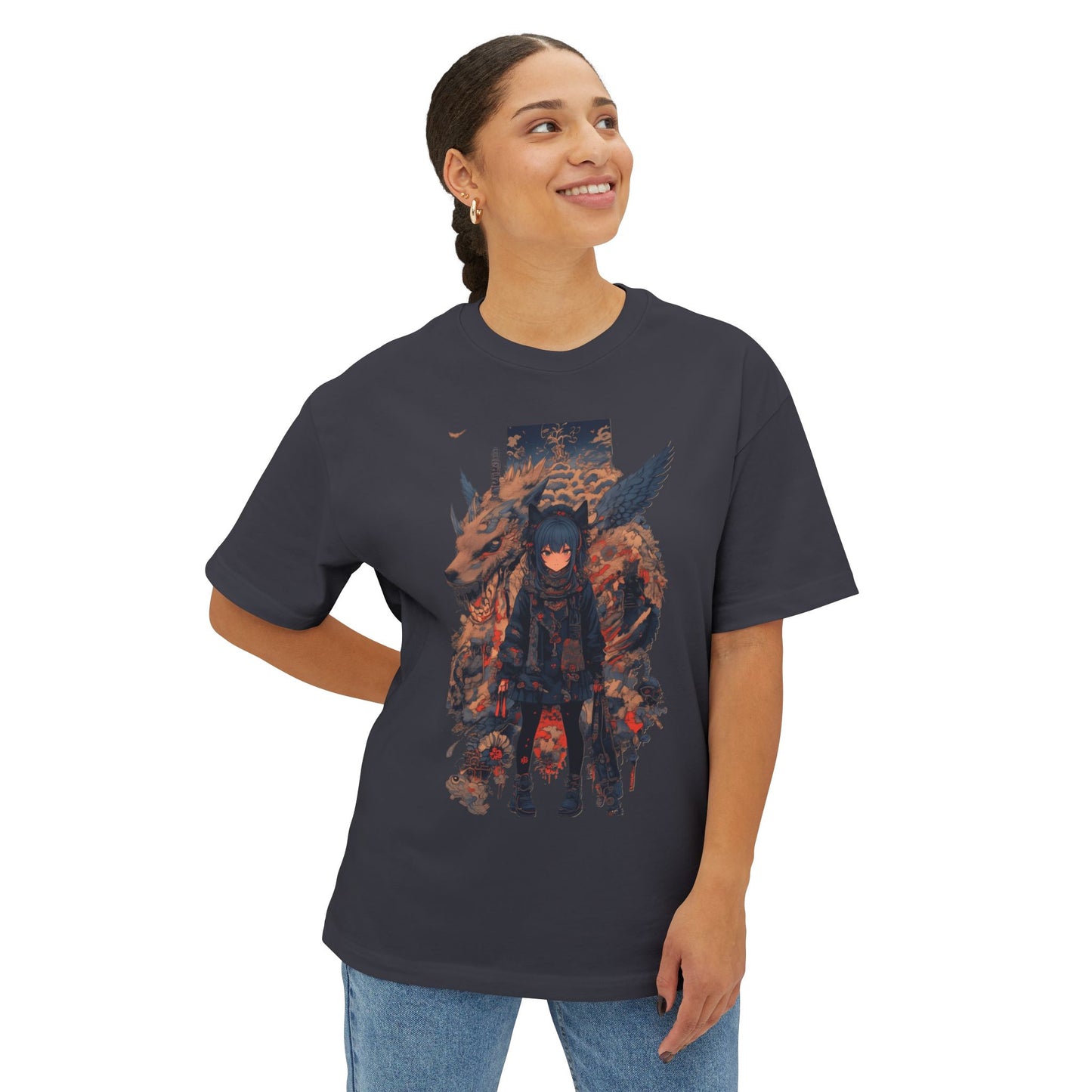 Oversized T-Shirt Dragon Warrior Emblem Tee