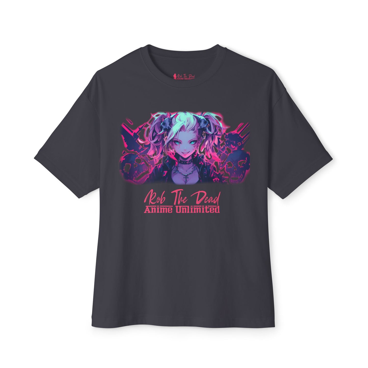 Anime Girl with Skulls Oversized Tee