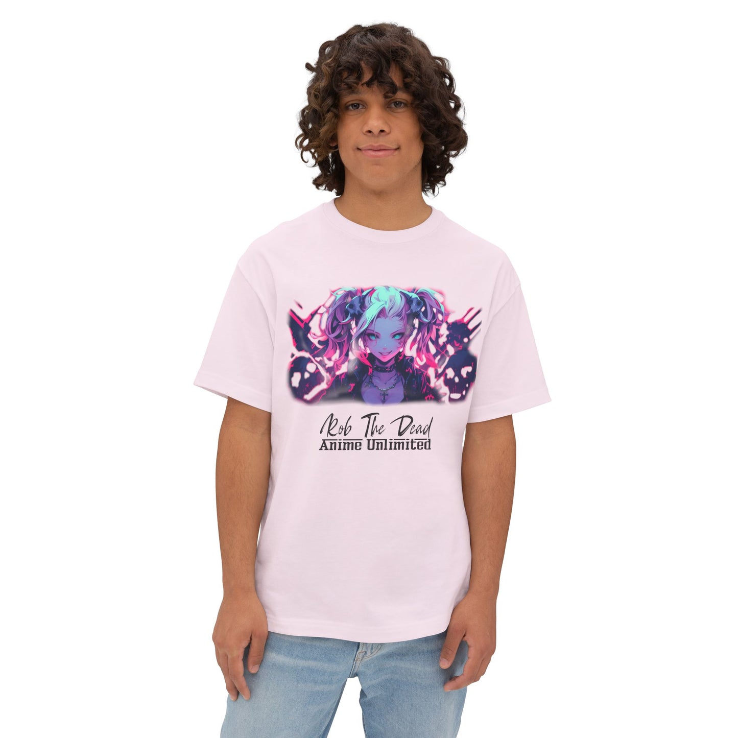 Anime Girl with Skulls Oversized Tee