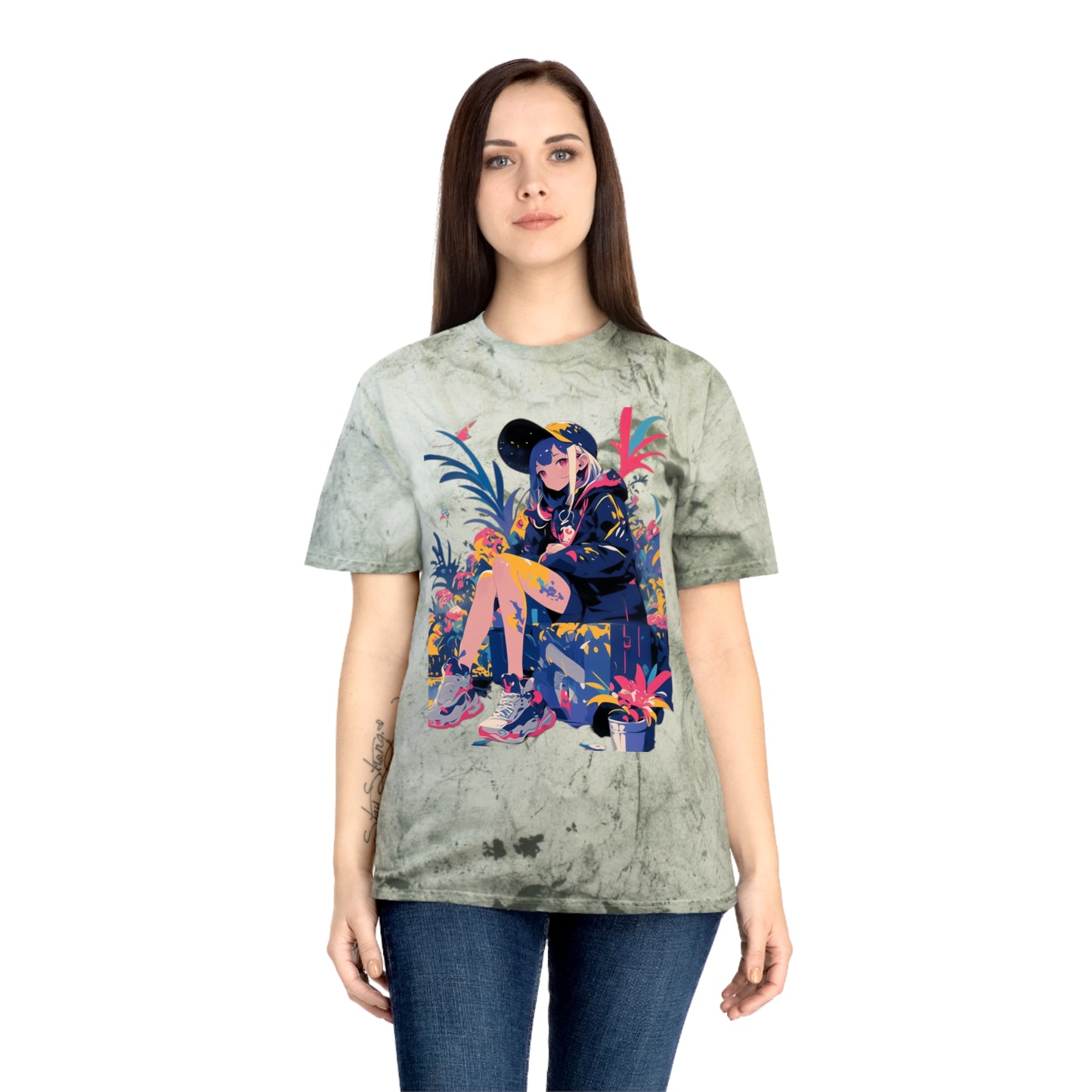 Surrealist Floral Hip Hop Girl T-Shirt