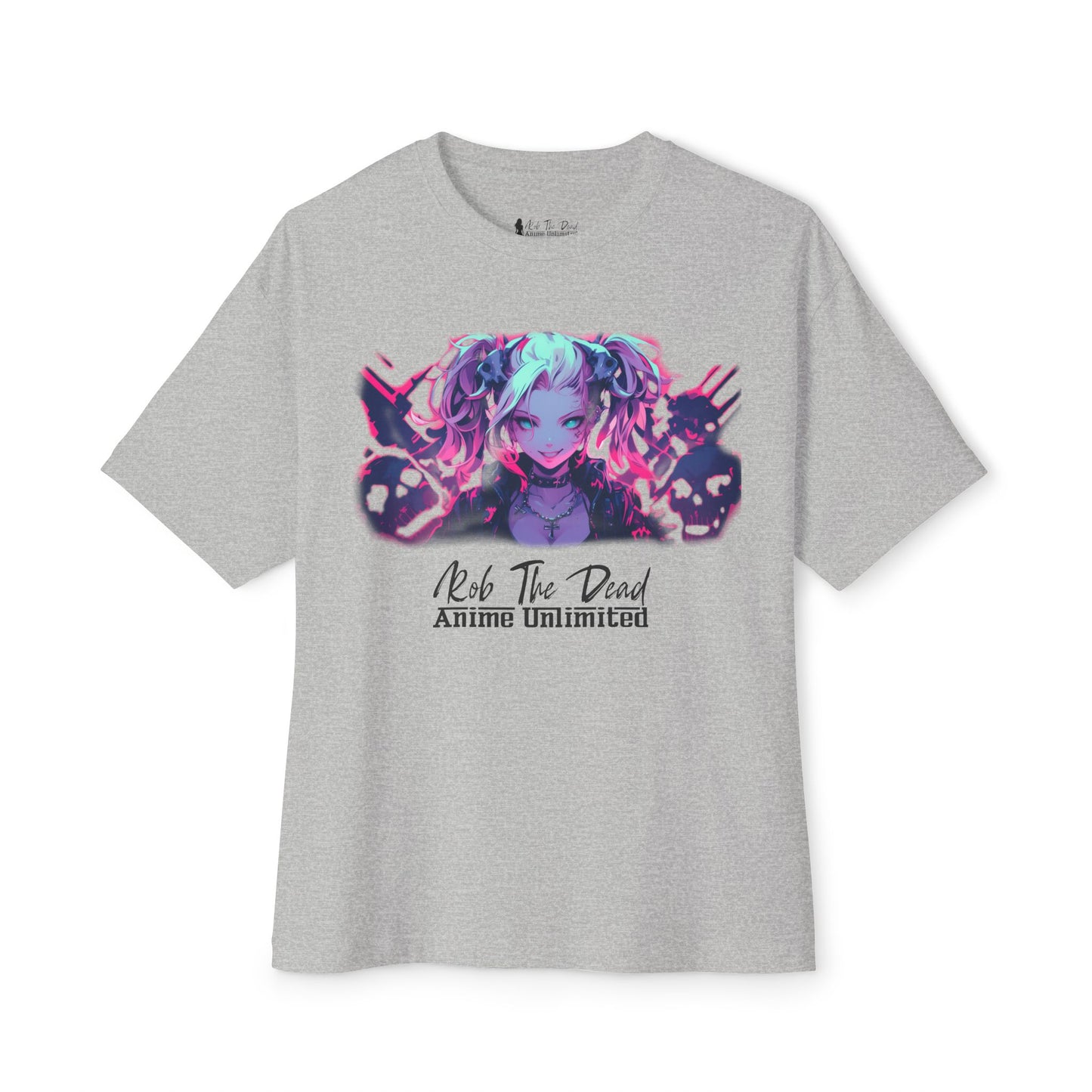 Anime Girl with Skulls Oversized Tee