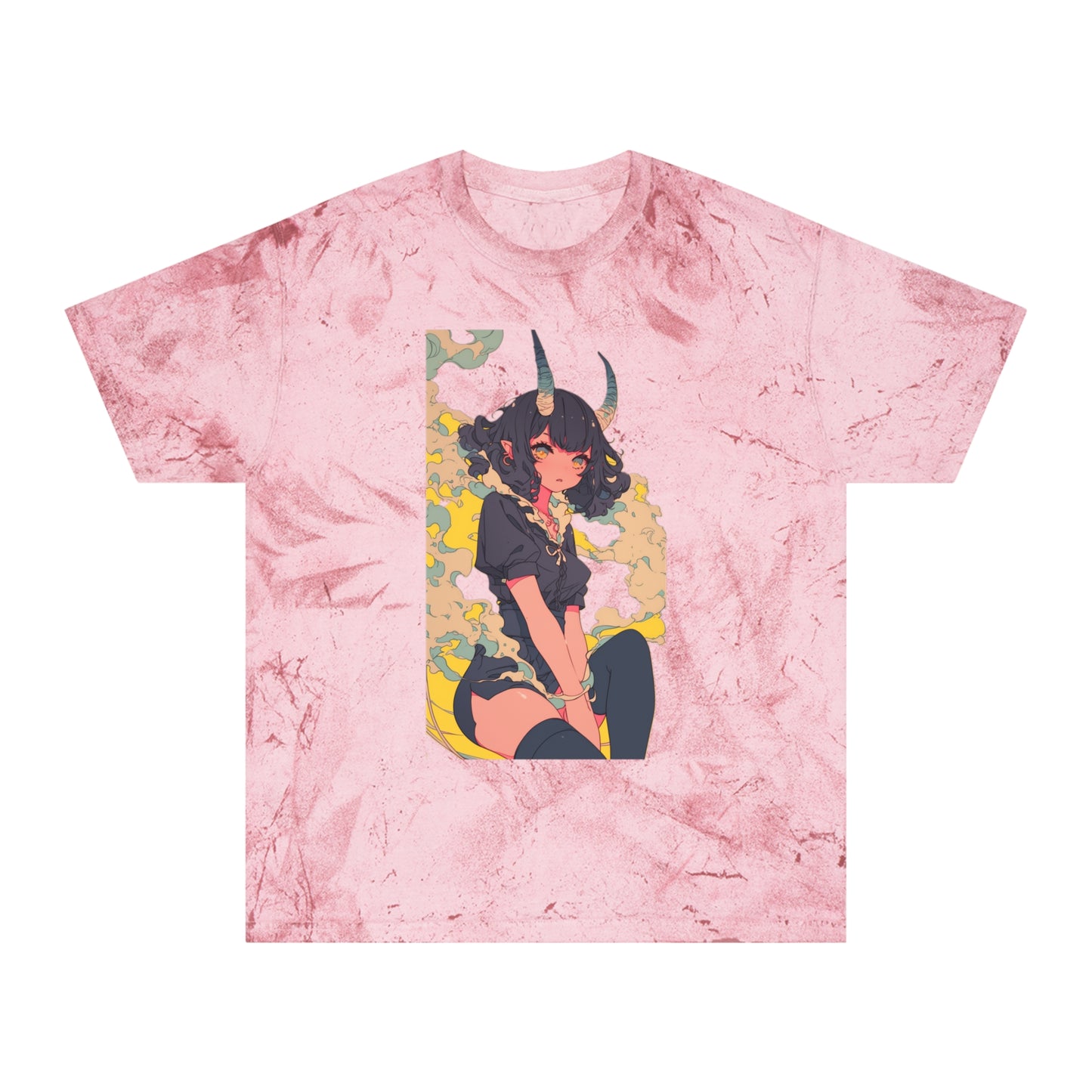 Color Blast T-Shirt with Kawaii Demon Girl Design