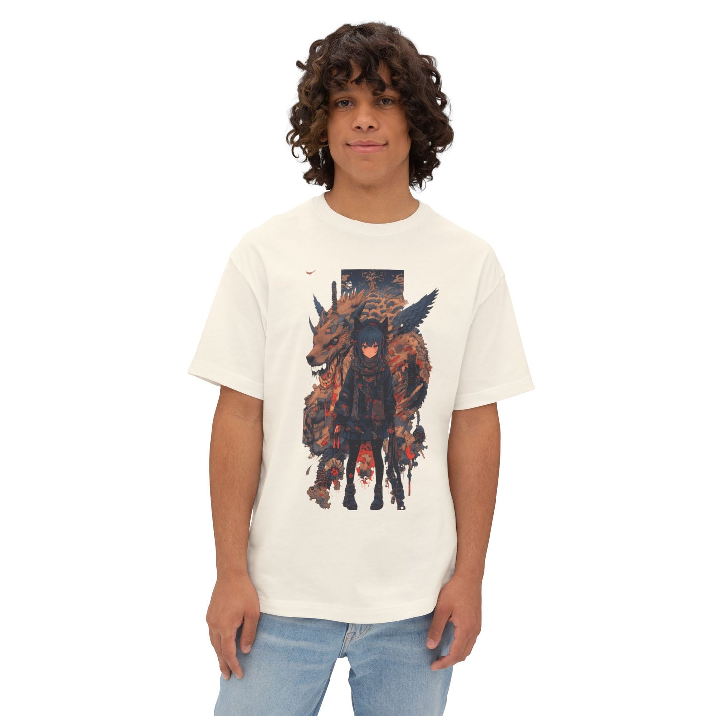 Oversized T-Shirt Dragon Warrior Emblem Tee