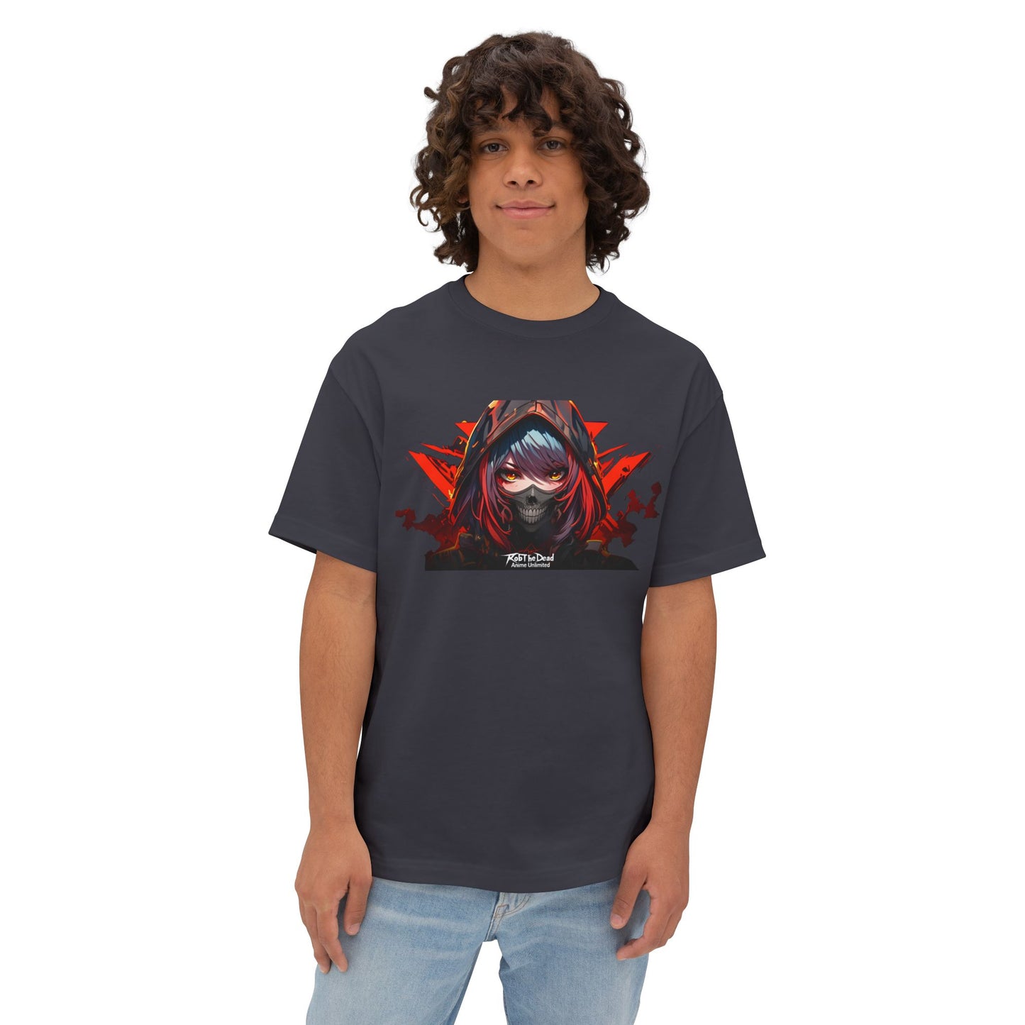 Hooded Figure Face Mask Graphic T-Shirt