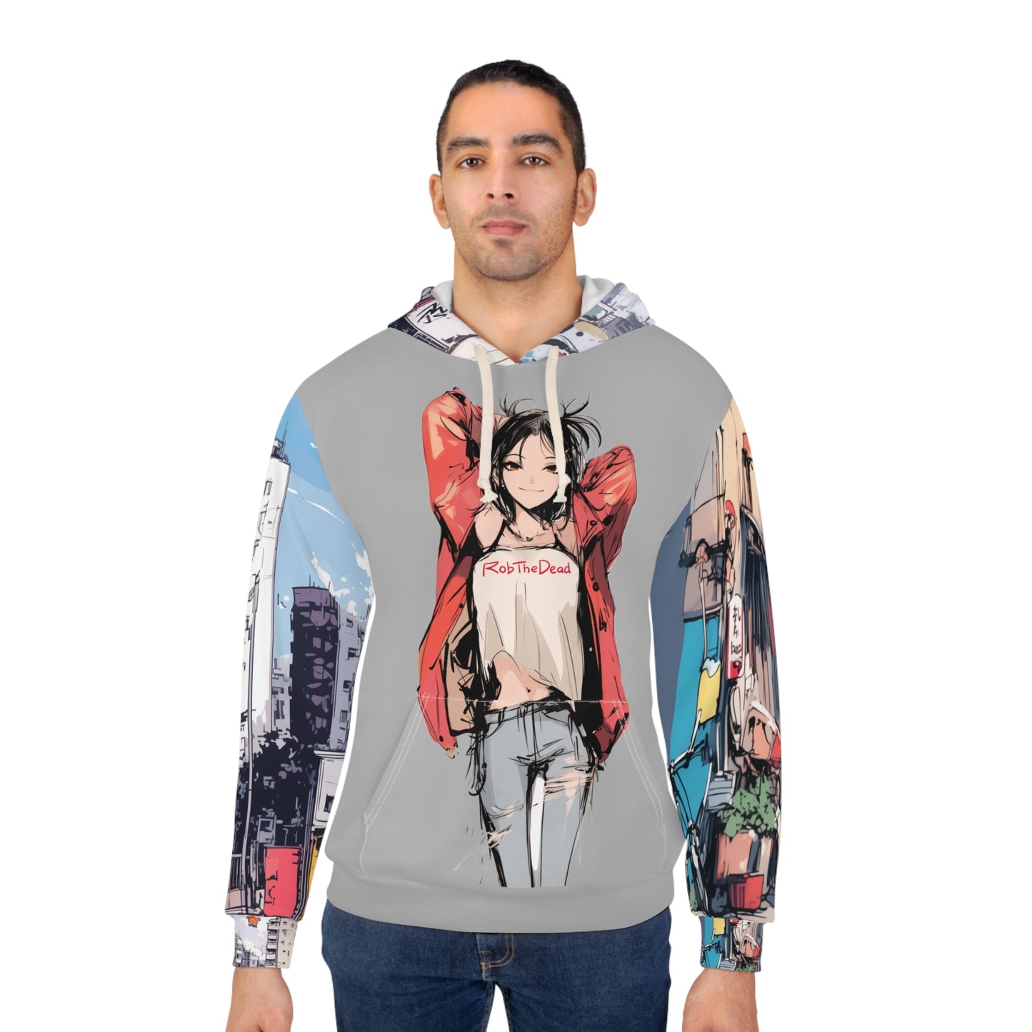 Casual Girl with Cityscape Unisex Hoodie