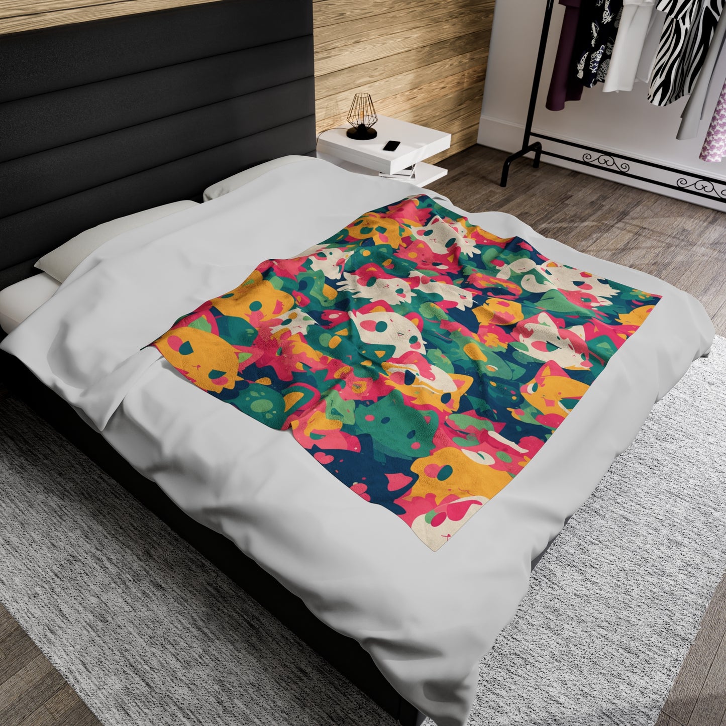 Plush Blanket - Hidden Kitten Print