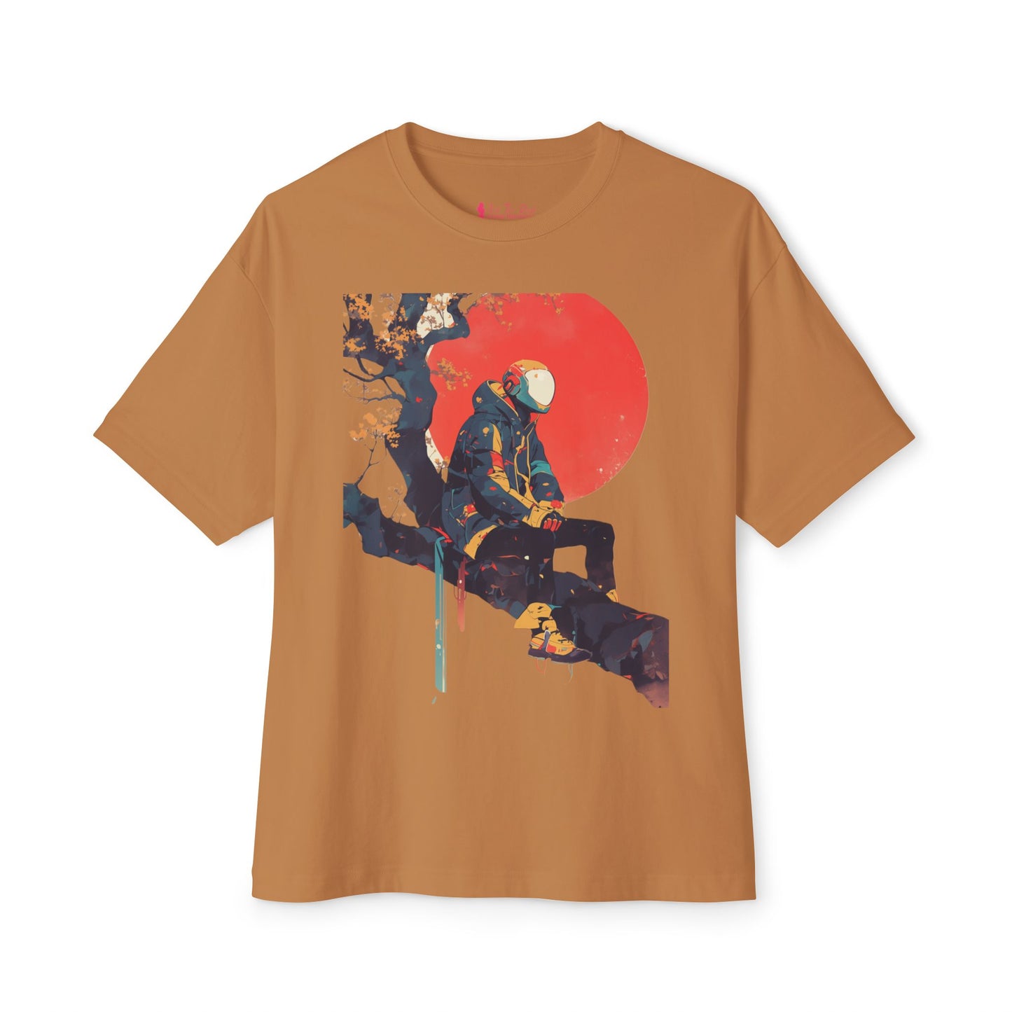 Oversized Tee - Cyber Kid Resting on Tree Branch