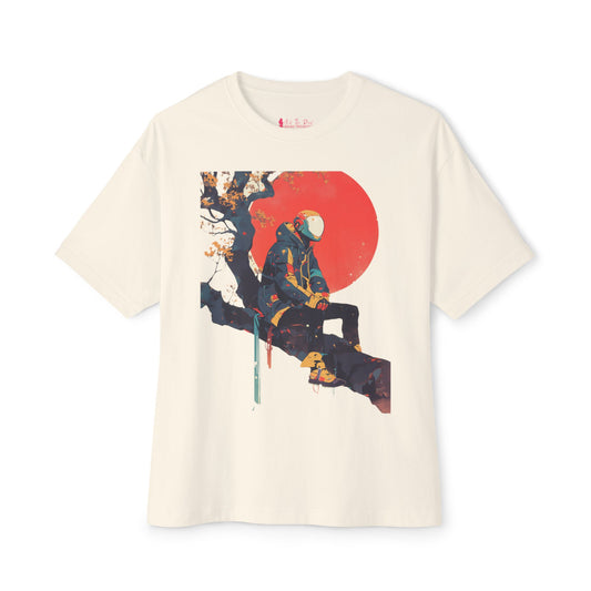 Oversized Tee - Cyber Kid Resting on Tree Branch