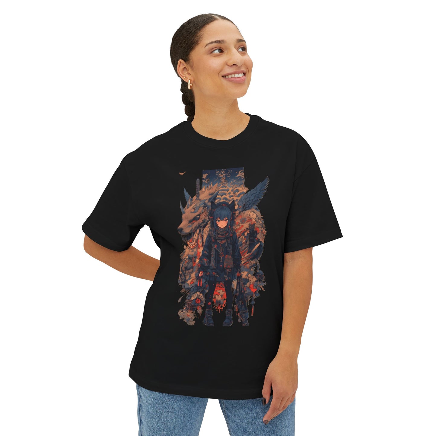 Oversized T-Shirt Dragon Warrior Emblem Tee